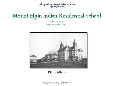 Mount Elgin Indian Residential School photo album