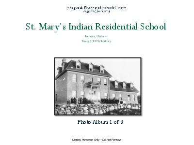St. Mary's Indian Residential School photo album one