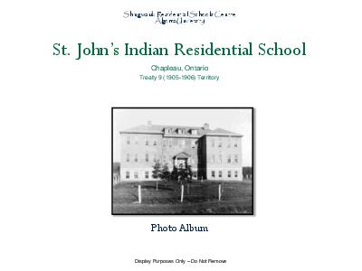 St. John's Indian Residential School photo album