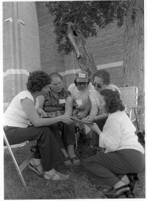 Photograph of a group at a reunion