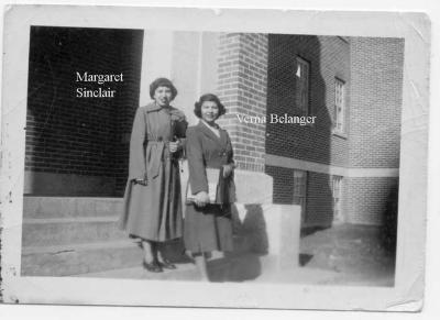 Photographs of Lily Stevenson, Margaret Sinclair, and Verna Belanger at St. Michael's Indian Residenital School