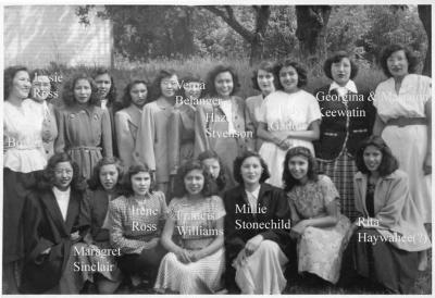 Photograph of a group of senior girls at Brandon Indian Residential School