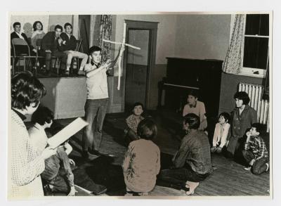 Photograph of a Arrow to the Moon rehearsal