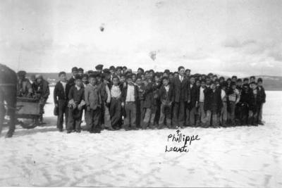 Photograph of boys outside at Lejac Indian Residential School