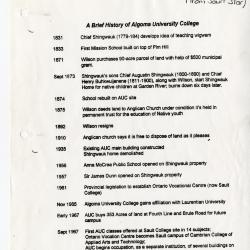 A brief history of Algoma University College