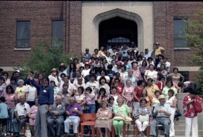 Photographs of the group photo opt and reunion activities