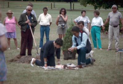 Negatives of the tree planting ceremony