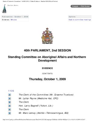 40th parliment, second session