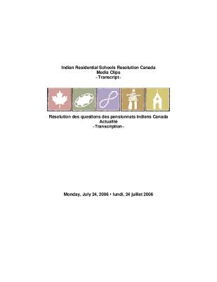 A call-in show with questions on residential school settlement transcript