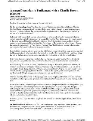 A magnificent day in parliament with a Charlie Brown moment