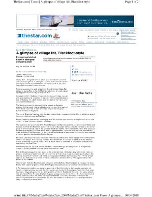 A glimpse of village life Blackfoot-style