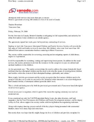 Aboriginal child services deal more than just a contract