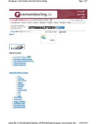 Aboriginal, church leaders take first step to healing